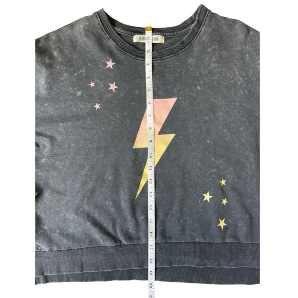 Sunday Stevens Gray Stars & Lightning Bolt Crewneck Sweatshirt - Small - Picture 9 of 12